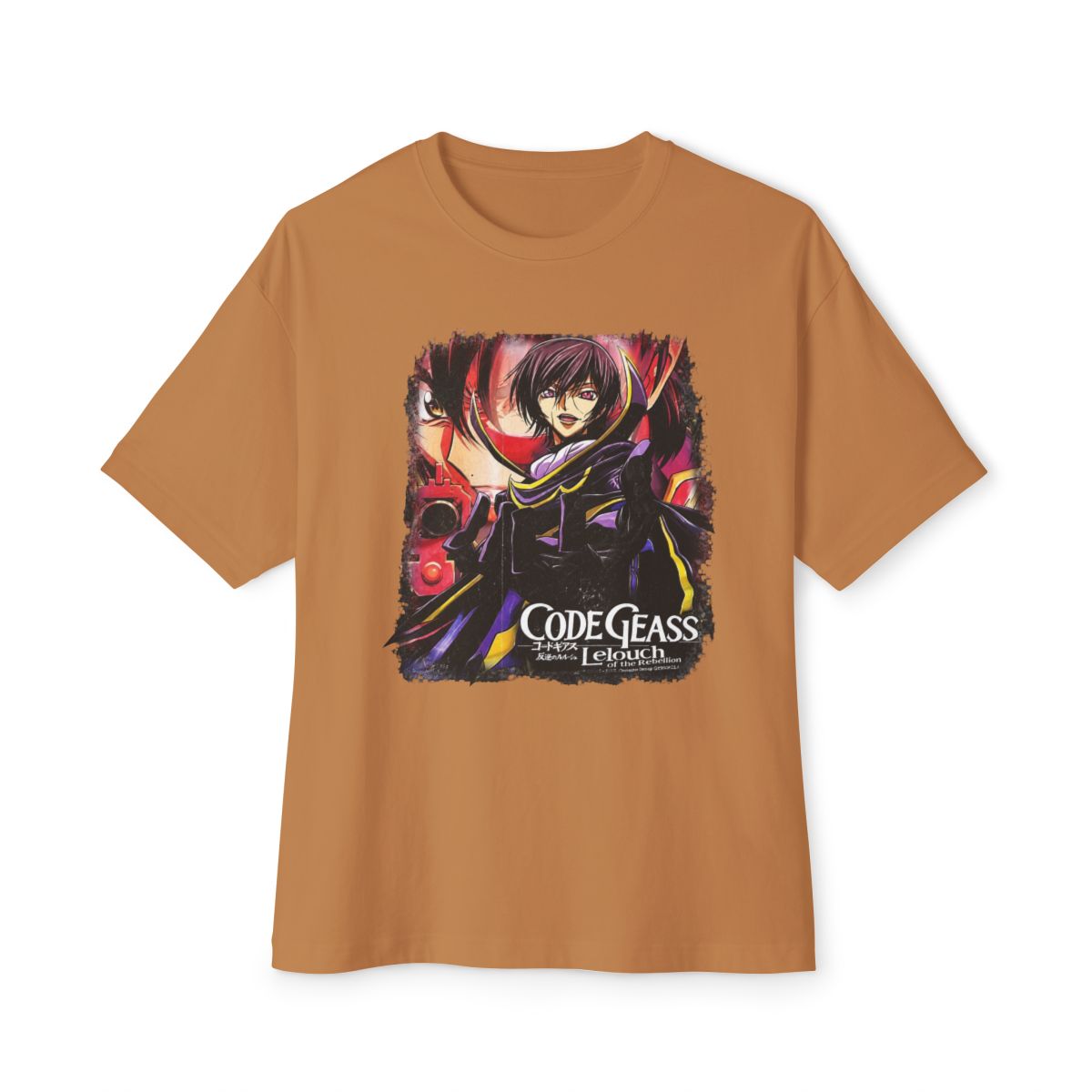 "LELOUCH" - Vintage / Acid Washed Code Geass Anime Oversized T-Shirt - alternate angle 5, merchandise
