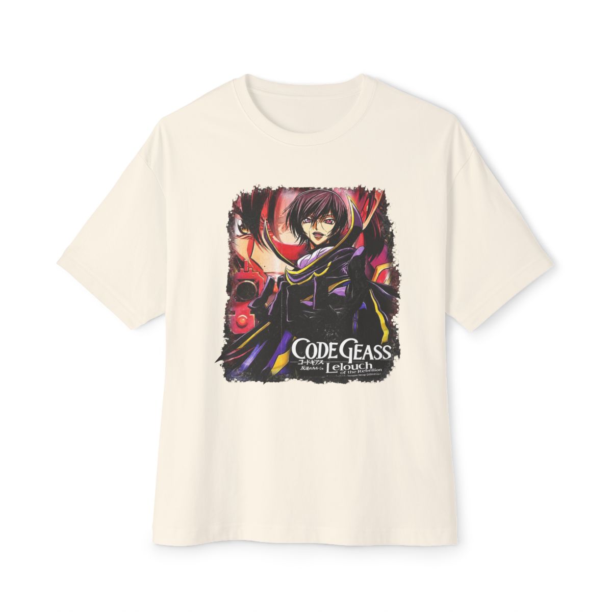"LELOUCH" - Vintage / Acid Washed Code Geass Anime Oversized T-Shirt